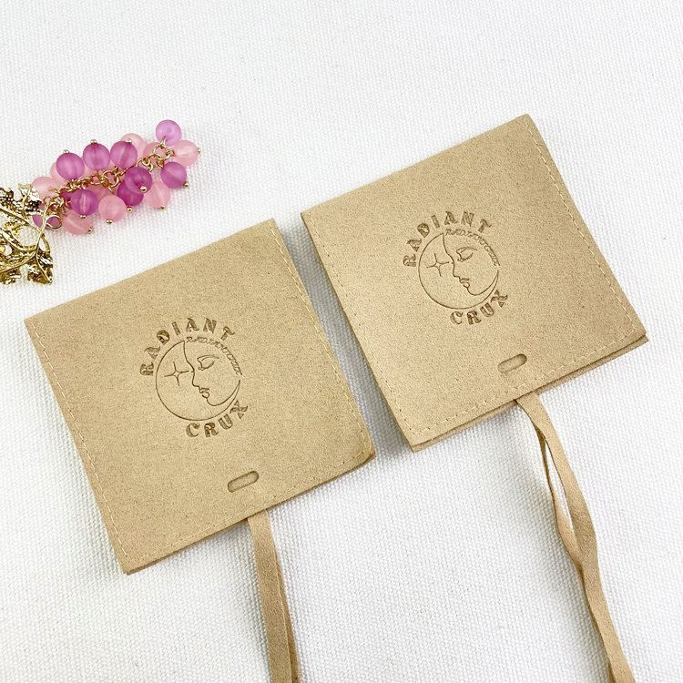 Small Microfiber Silk Cloth Suede Drawstring Jewelry Pouches Wholesale
