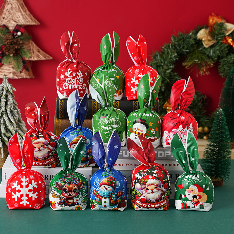 China Custom Personalized Printed Stars Snows Jute Christmas Gift Packaging Organza Pouch Drawstring Promotional Pouch Promotion Bag