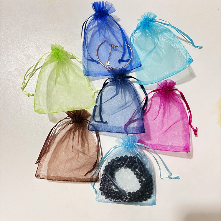 Wholesale Organza Bags 7x9cm Small Gift Pouch Drawstring Mesh Bag Accept Custom Packaging Bag With Rope for Wedding Jewelry