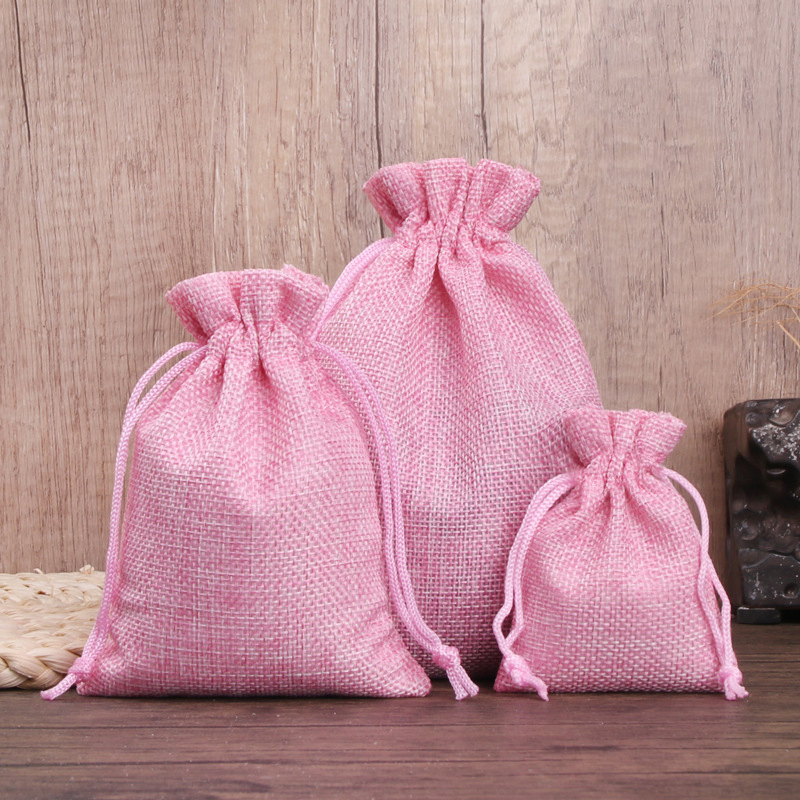 Eco-Friendly Custom Jute Drawstring Bag for Jewelry Storage