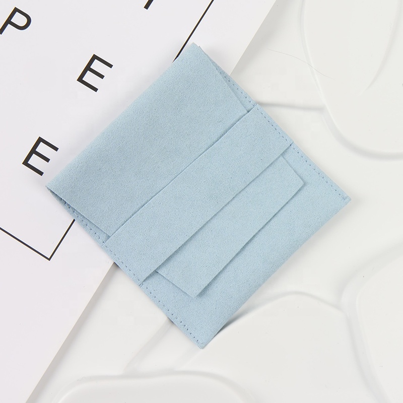 Luxury Small Microfiber Jewelry Pouch Eco-Friendly Premium Packaging Display Popular Gift Envelope Bag MOJU Brand 8*8cm Portable