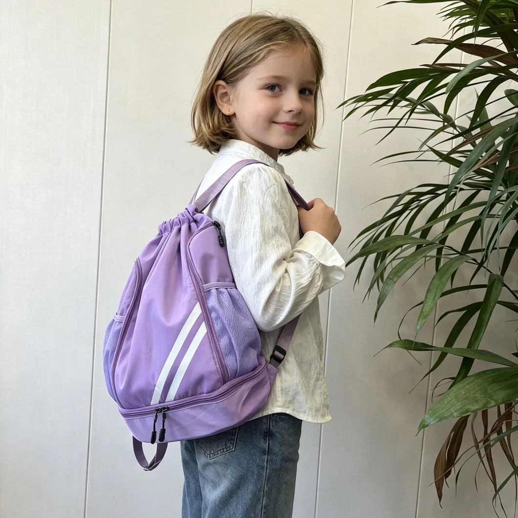Stylish Waterproof Oxford Nylon Drawstring Backpack with Adjustable Straps