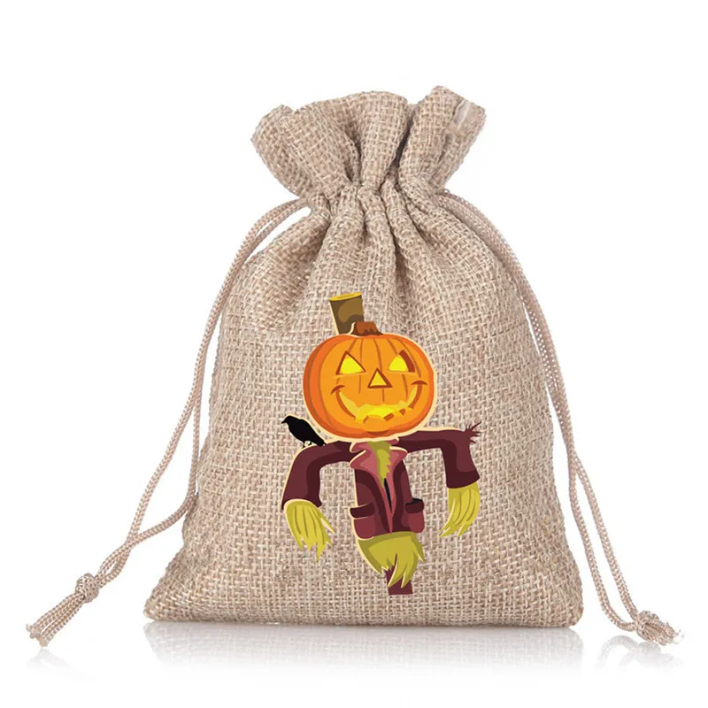 Hot Sale Halloween Burlap Favor Drawstrings Party Gift Candy Bags