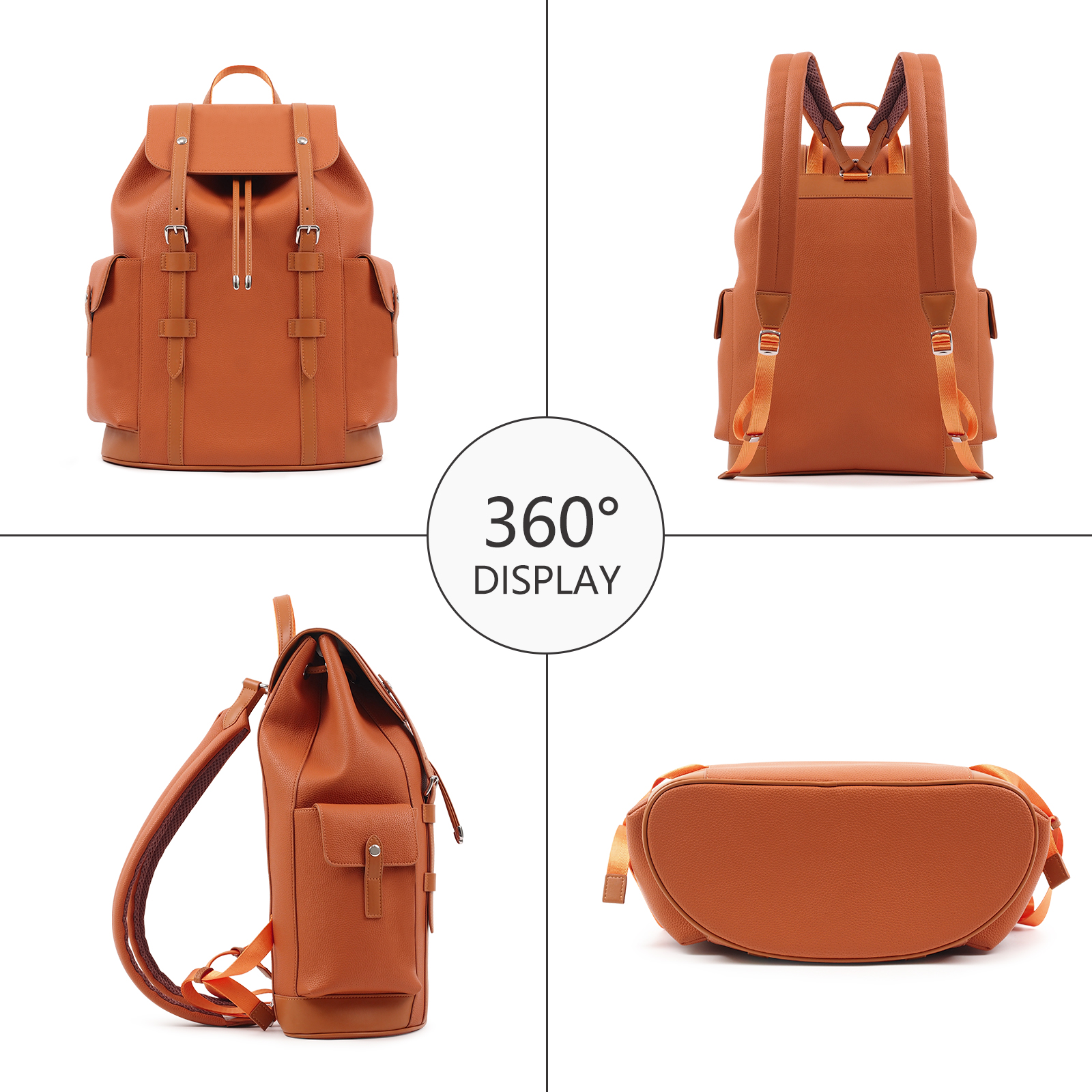 NOVOTE Custom Drawstring Backpack Leather Hip-hop Style Large Capacity Waterproof Custom Drawstring Bag for Travel