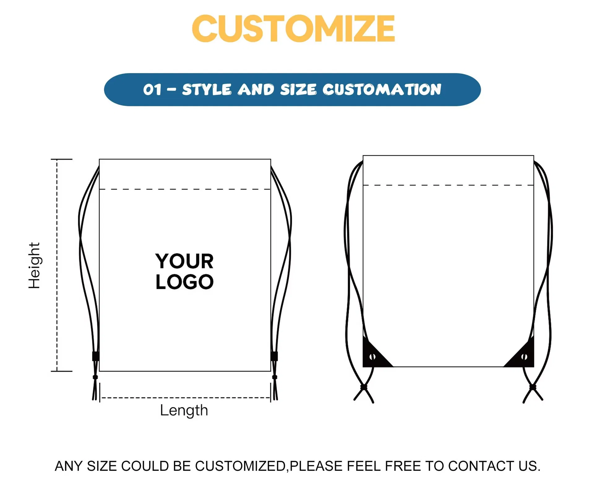 Drawstring Backpack Shopping Polyester Nylon Sports Backpack