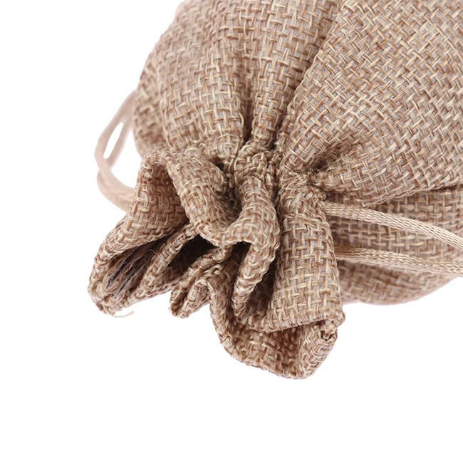 Lavender Embroidery Jute Drawstring Pouch Cotton Dust Storage Bag and Jewelry Gift Box for Party and Wedding