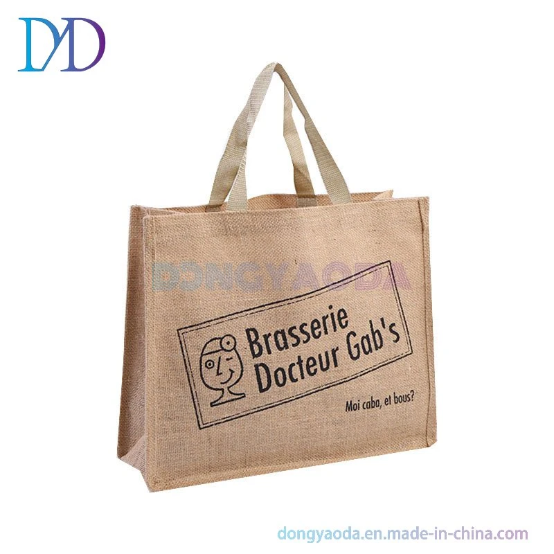 Mini Linen Gift Pouch Custom Printed Small Burlap Bag for Wedding Favors