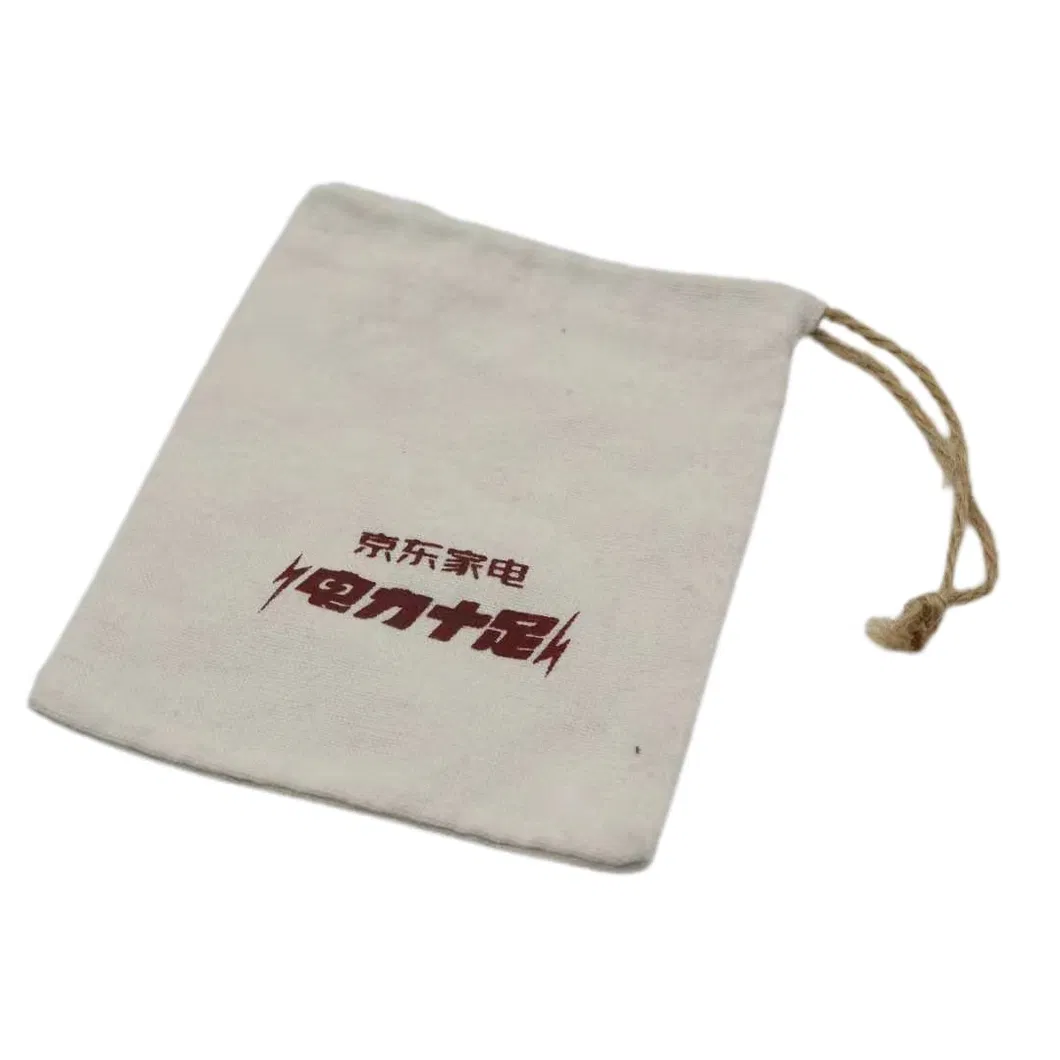 Source Manufacturers Promote The New Linen Bag with Delicate Texture and Drawstring Mouth Cotton Bag Food Tea Small Storage Bag