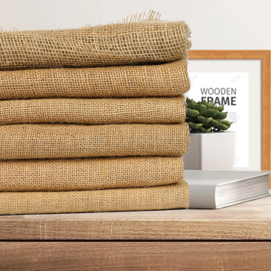 Eco-Friendly 100% Jute Fabric Woven Jute Bag Party Favor Pouches Burlap Drawstring Bag