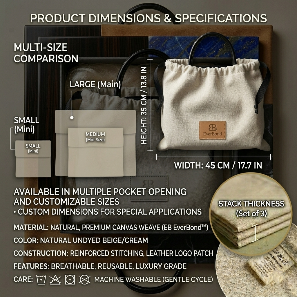 Premium Custom Logo Cotton Canvas Drawstring Bag Luxury Velvet Gift Pouches For Jewelry Handbag Purse Packaging Dust Bag