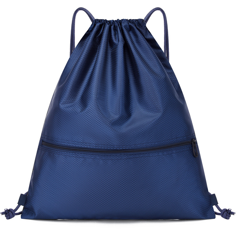 Waterproof High Quality Custom Polyester Nylon Drawstring Backpack Gym Bags String Back Pack Logo Sport Cinch Sacks With Zipper