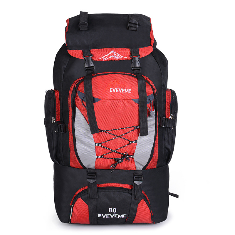 80L Large Capacity Rucksack Drawstring Nylon Outdoor Camping Travelling Waterproof Hiking Backpack
