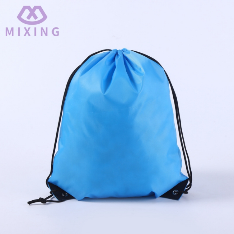 Wholesale 210d Sports Waterproof Polyester Nylon Drawstring Backpack Promotional for Kids