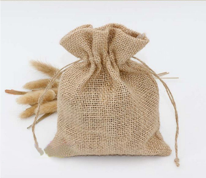Top Quality Portable Custom Eco Friendly Shopping Bag Print Small Drawstring Jute Pouch Jewelry Jute Coffee Bag Reusable Jute Dust Bag