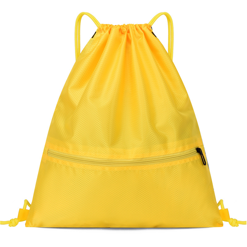 Waterproof High Quality Custom Polyester Nylon Drawstring Backpack Gym Bags String Back Pack Logo Sport Cinch Sacks With Zipper