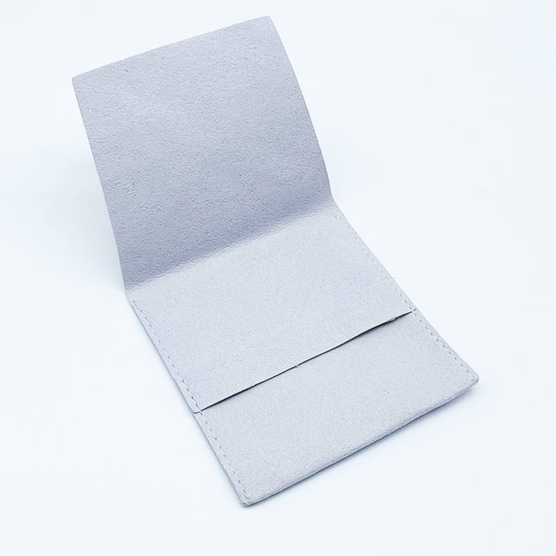 Custom Logo Suede Microfiber Jewelry Packaging Pouch Bag With Insert Cards for Gift Jewelry Packaging Box Storage