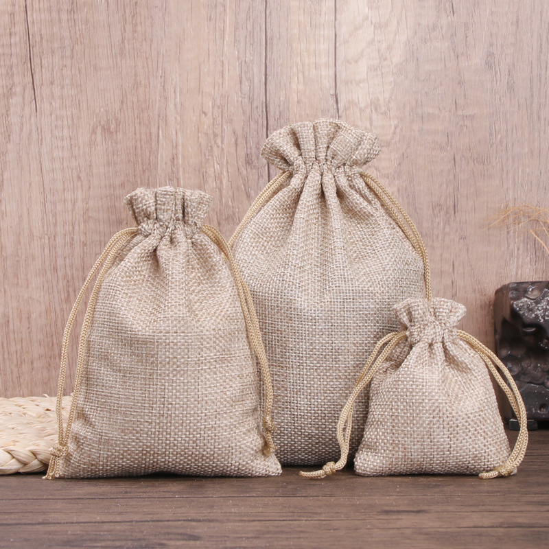 Eco-Friendly Custom Jute Drawstring Bag for Jewelry Storage