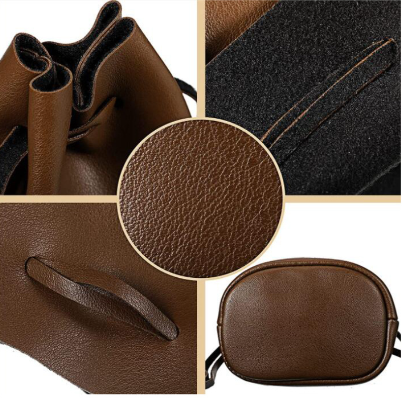 Durable Drawstring Leather Dice Pouch PU Leather Drawstring Pouch Multifunctional Coin Bag for Man Women