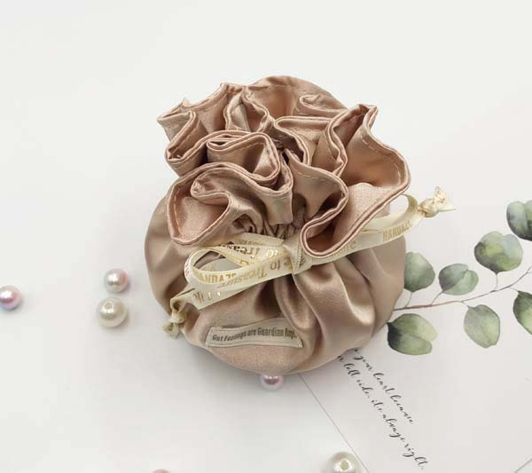 Satin Gift Pouch with Round Bottom Satin Jewelry Bag and Display Jewelry Cushion Set with Custom Logo Silk Ribbon Drawstring