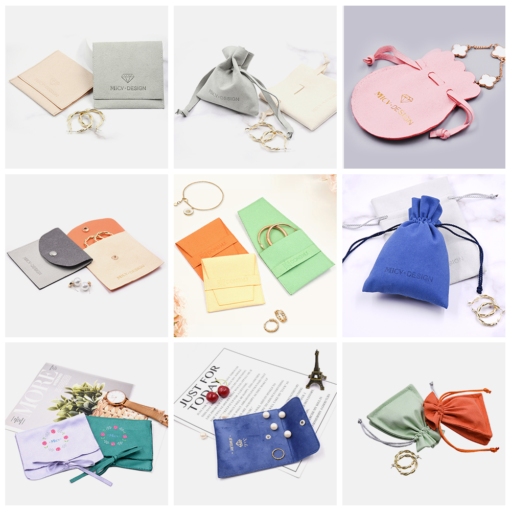 Eastsunshine Hot Sale OEM Customizable logo Flap Gift Jewelry Pouch High Quality Microfiber Leather Envelope Jewelry Pouch