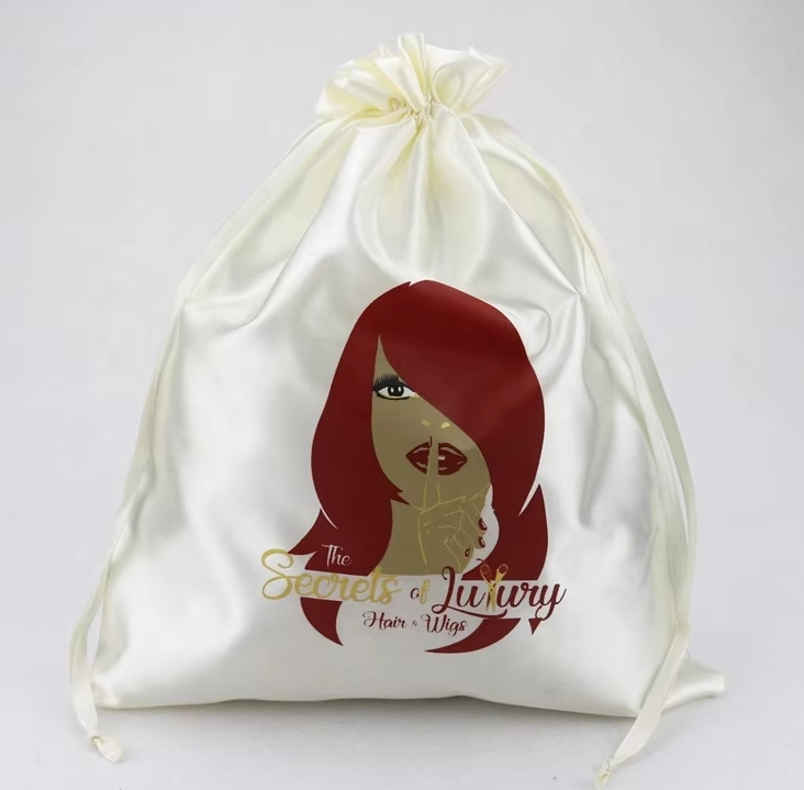 Custom Size Logo Lady Jewelry Drawstring Silk Satin Gift Dust Pouch