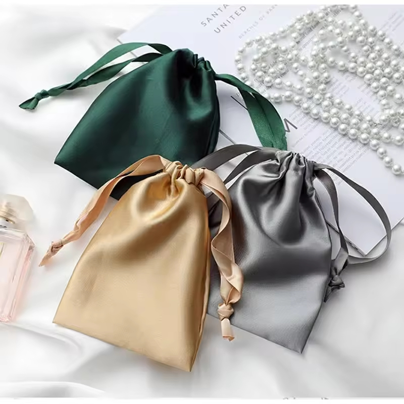 Wholesale Printed Promotional Gift Canvas Cotton Drawstring Satin Bag Customized Logo