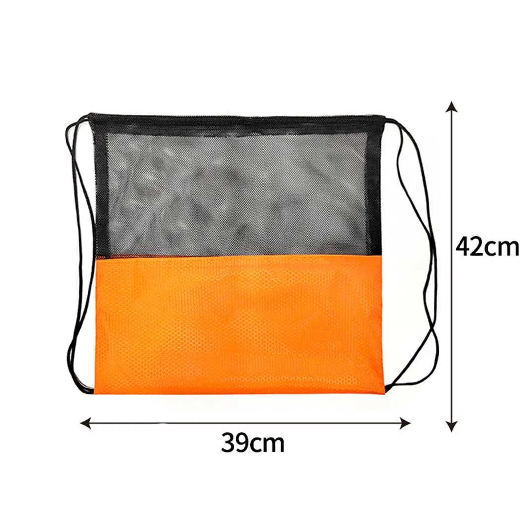 Custom Color and Logo Promotional Recycled Gift Packing Polyester and Mesh Drawstring Backpacks Nylon Draw String Bags