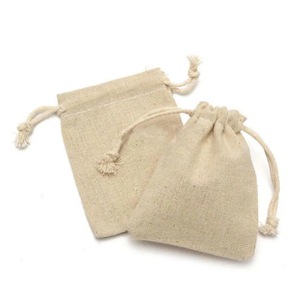 Recycle Custom Printed Promotional Sustainable Jute Linen Burlap Hemp Drawstring Backpack Bag