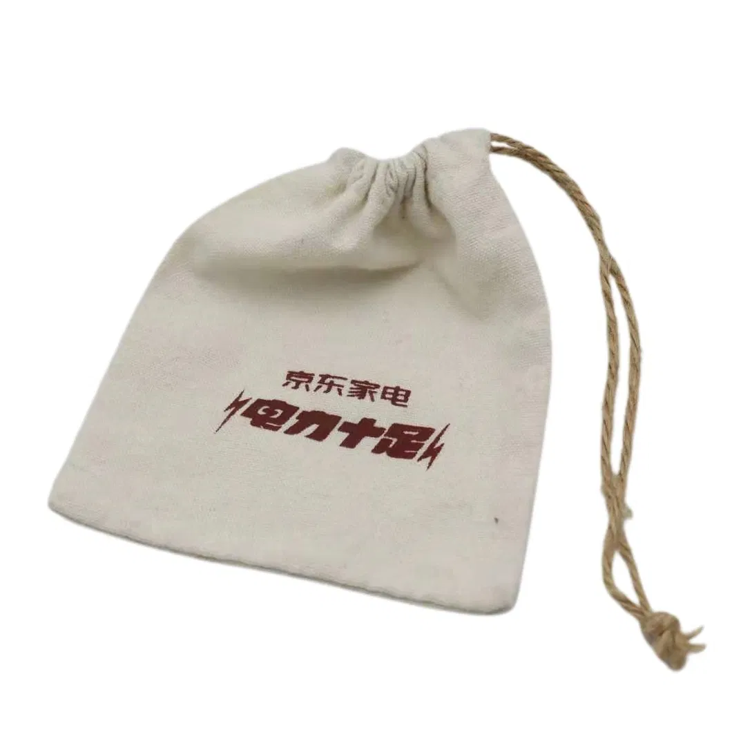 Source Manufacturers Promote The New Linen Bag with Delicate Texture and Drawstring Mouth Cotton Bag Food Tea Small Storage Bag