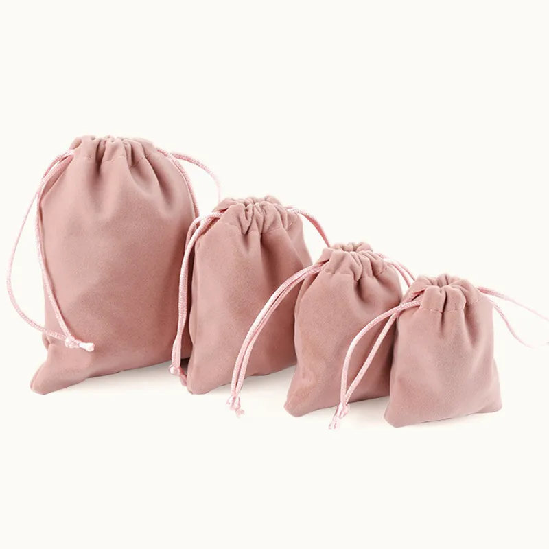 Luxury Organic Cotton Canvas Drawstring Velvet Dust Pouches Jewelry Gift Bag
