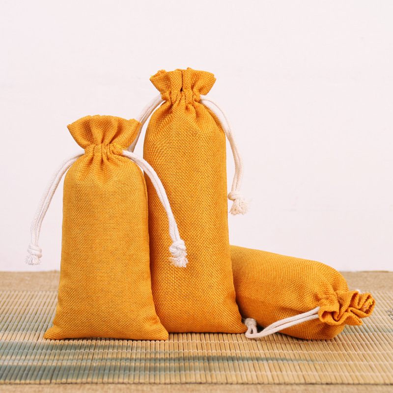 Linen Bag Drawstring Christmas Gift Packaging Dust-Proof Decorative Item Linen Cloth Bag