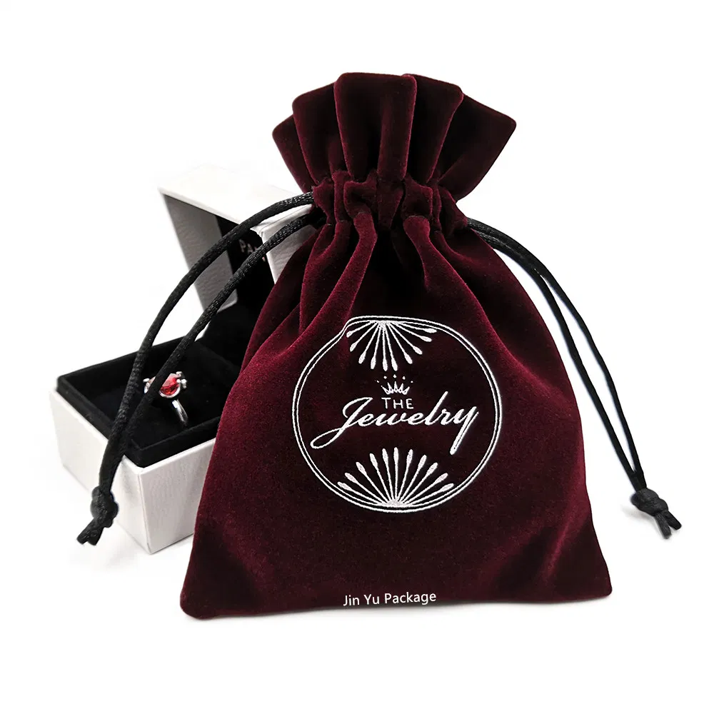 Custom Stitching Drawstring Jewelry Gift Velvet Suede Packaging Pouch Bag
