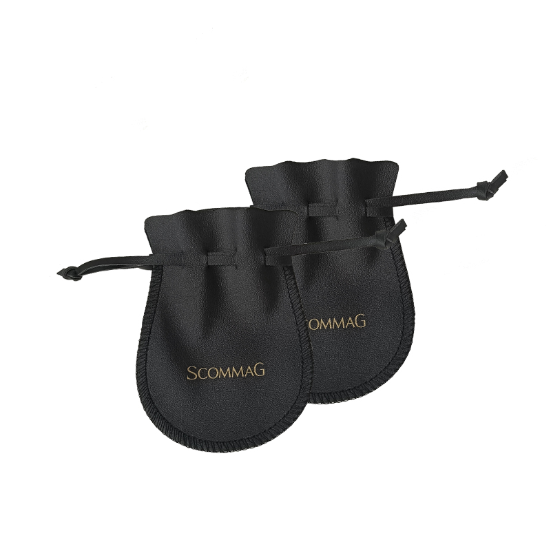 Emboss Leather Earphone Lipstick Storage Bag Leather Drawstring Jewelry Pouch Earring Bracelet Storage Bag