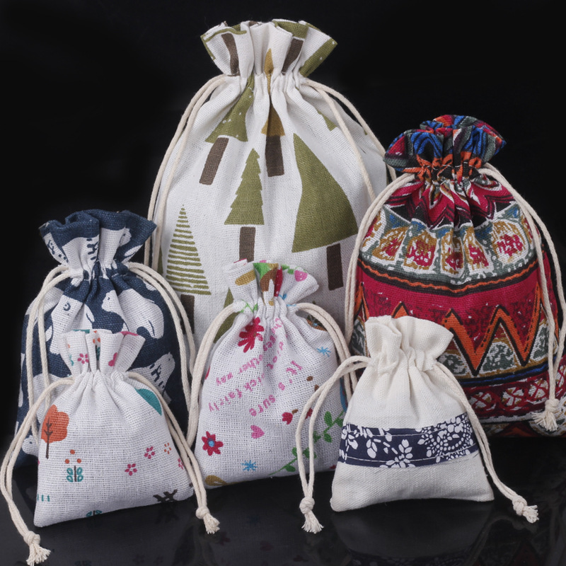 Factory Cheap Cotton Canvas Drawstring Bag Customized Heat Transfer Printing Promotional Drawstring Bags