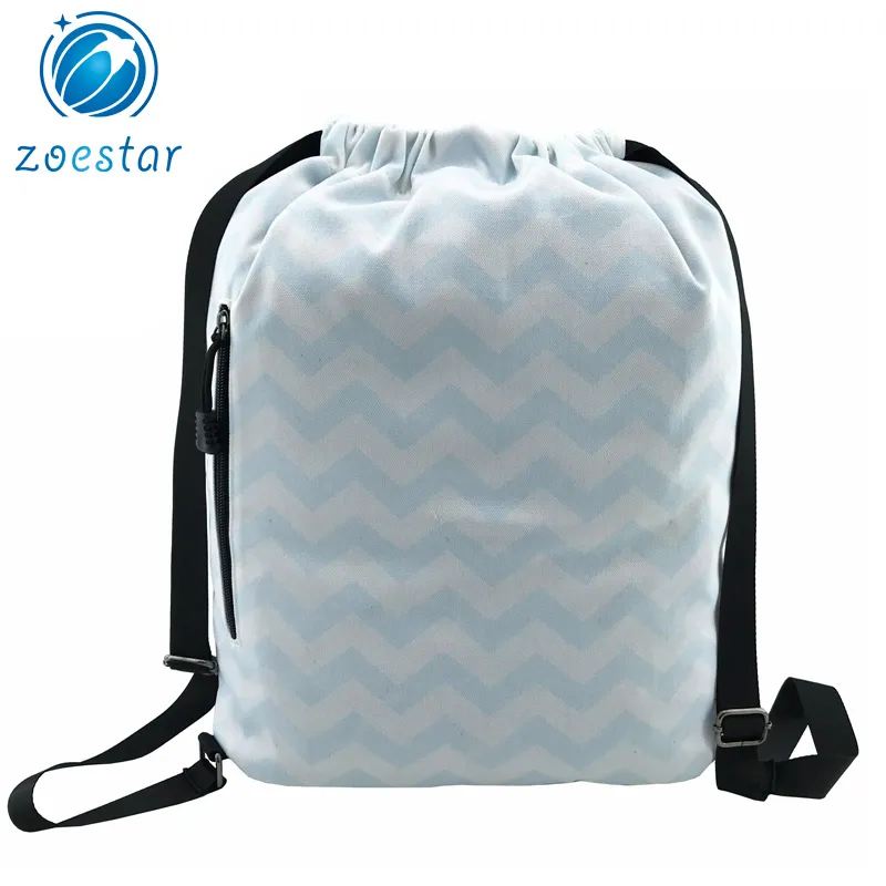 Custom Logo Sublimation String Polyester Nylon Gym Drawstring Bag Backpack with Logo