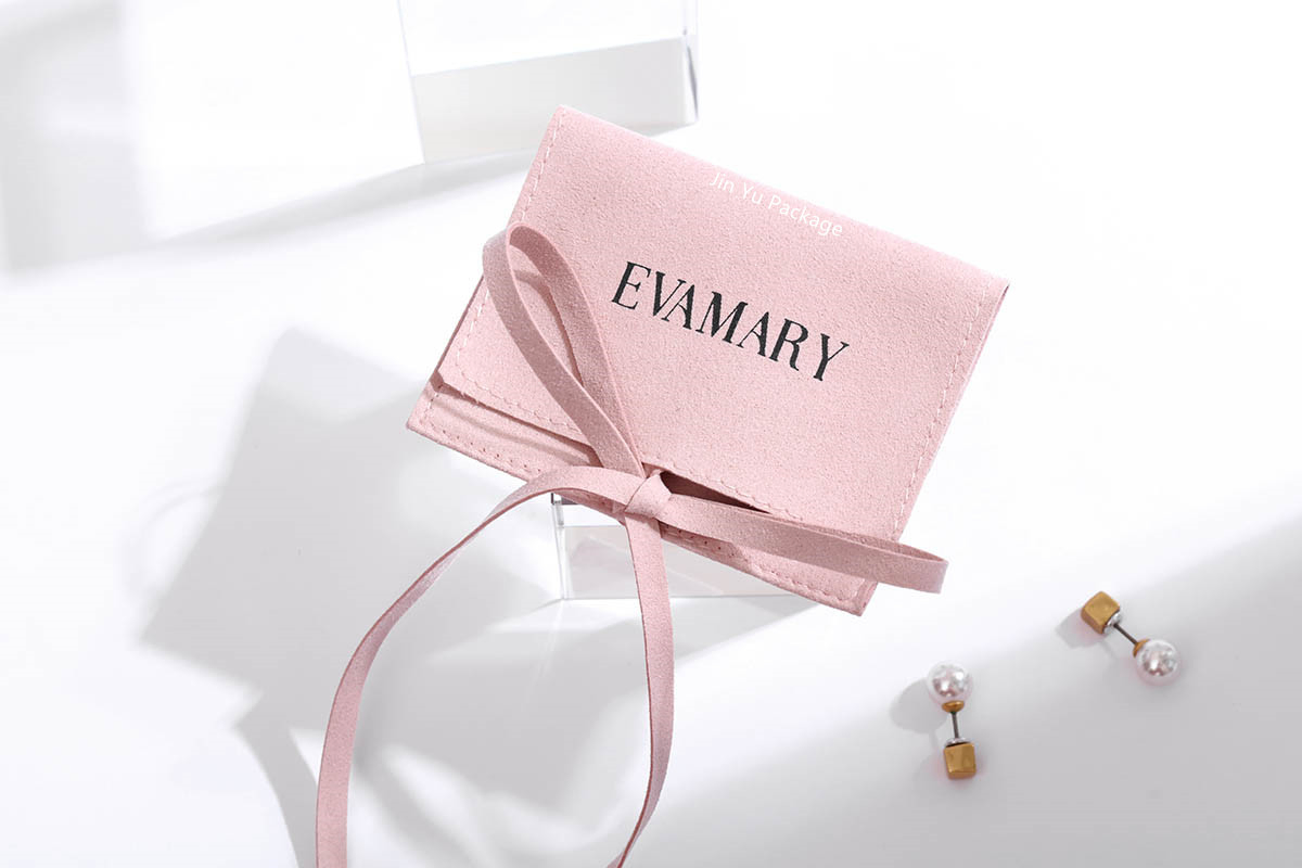 Custom Envelope Suede Leather Drawstring Gift Jewelry Pouch Manufacturer