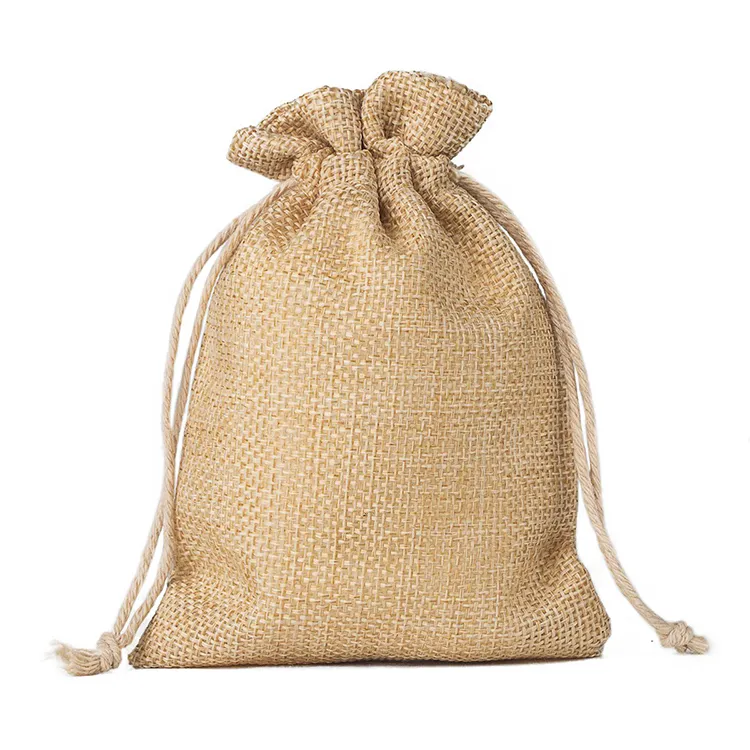 Cheap Party Favor Festival Presents Burlap Jewelry Pouches Small Jute Drawstring Bag