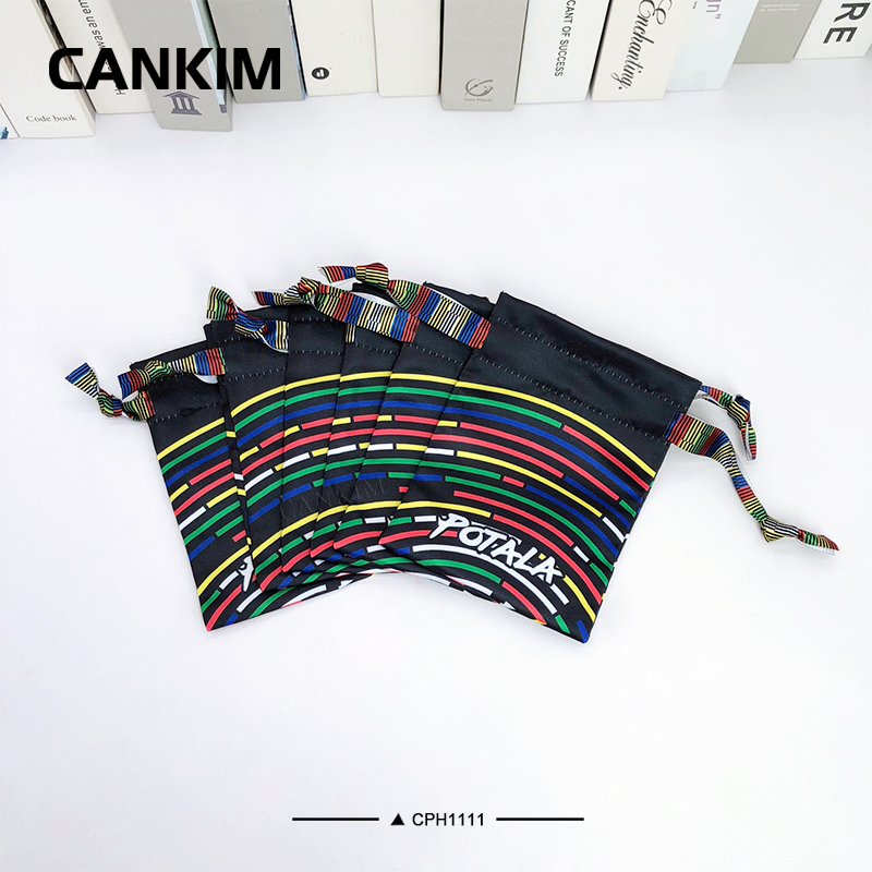 Fashion New Creative Design Black Jewelry Pouch Trendy Phone Pouch Bag with Custom Logo Personalized Drawstring Pouch