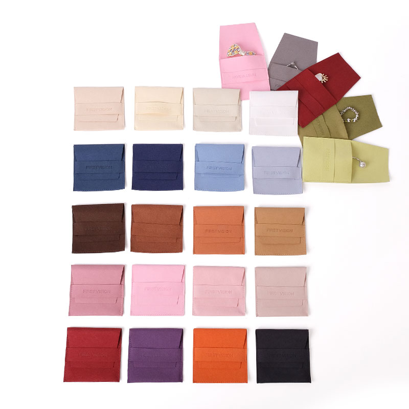Custom Earring Drawstring Microfiber Jewelry Packaging Velvet Gift Shopping Dust Pouches Bags with Logo for Bracelet Jewellery