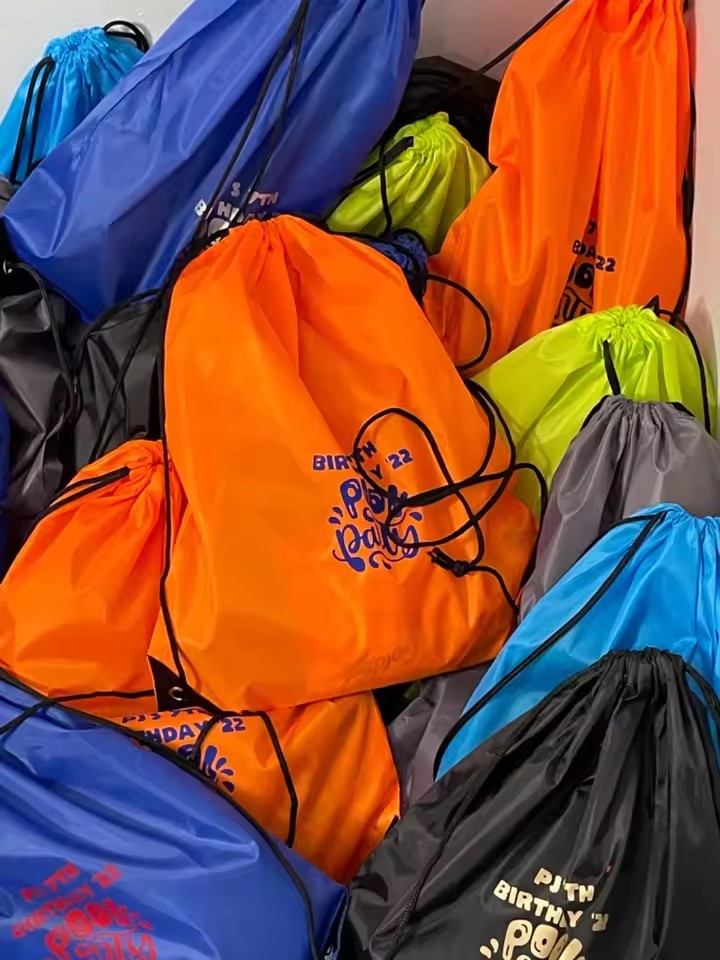 Custom logo Printed Promotional String Cinch Backpack Colorful 210D Polyesterpack Gym Sport Draw String Cinch Bag With Cords