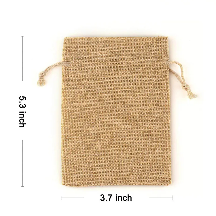 Cheap Party Favor Festival Presents Burlap Jewelry Pouches Small Jute Drawstring Bag