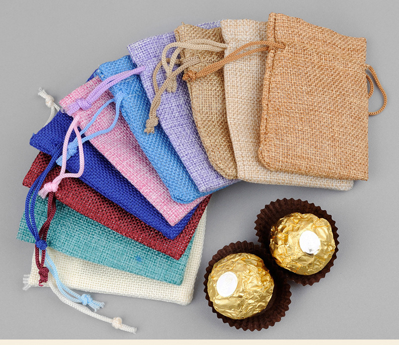 Burlap Bags Wedding Sacks Linen Sack Cocoa Jute Bag Favor with Drawstring