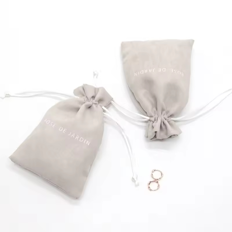 Wholesale Small Packaging Pouch Soft Fabric Drawstring Jewelry Pouch Logo Printing Faux Suede Jewelry Bag