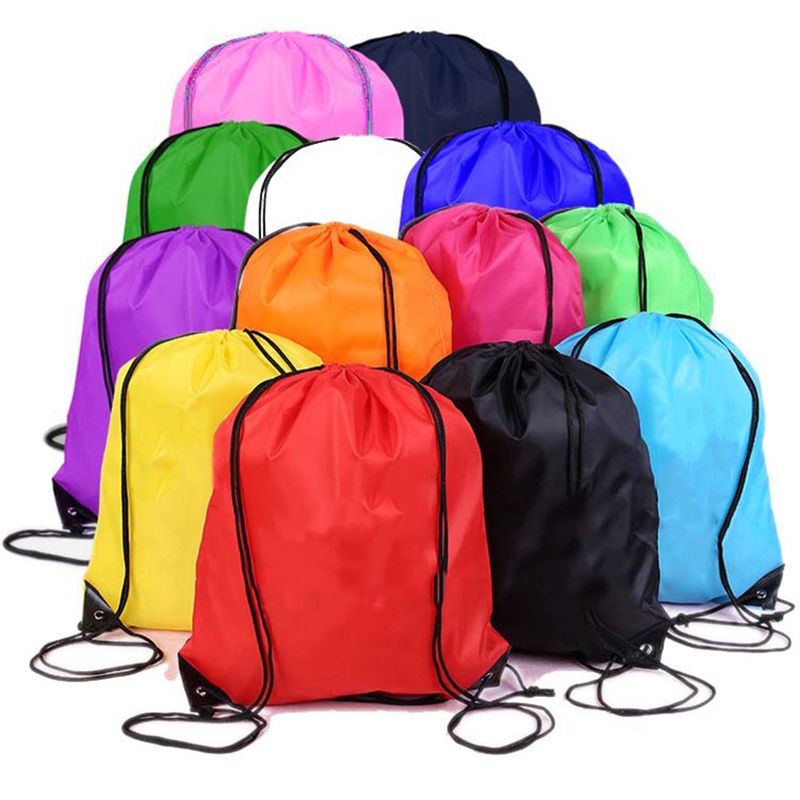 Wholesale Customized Promotional Cinch Bag Polyester Nylon Drawstring Shop Backpack with Custom Logos