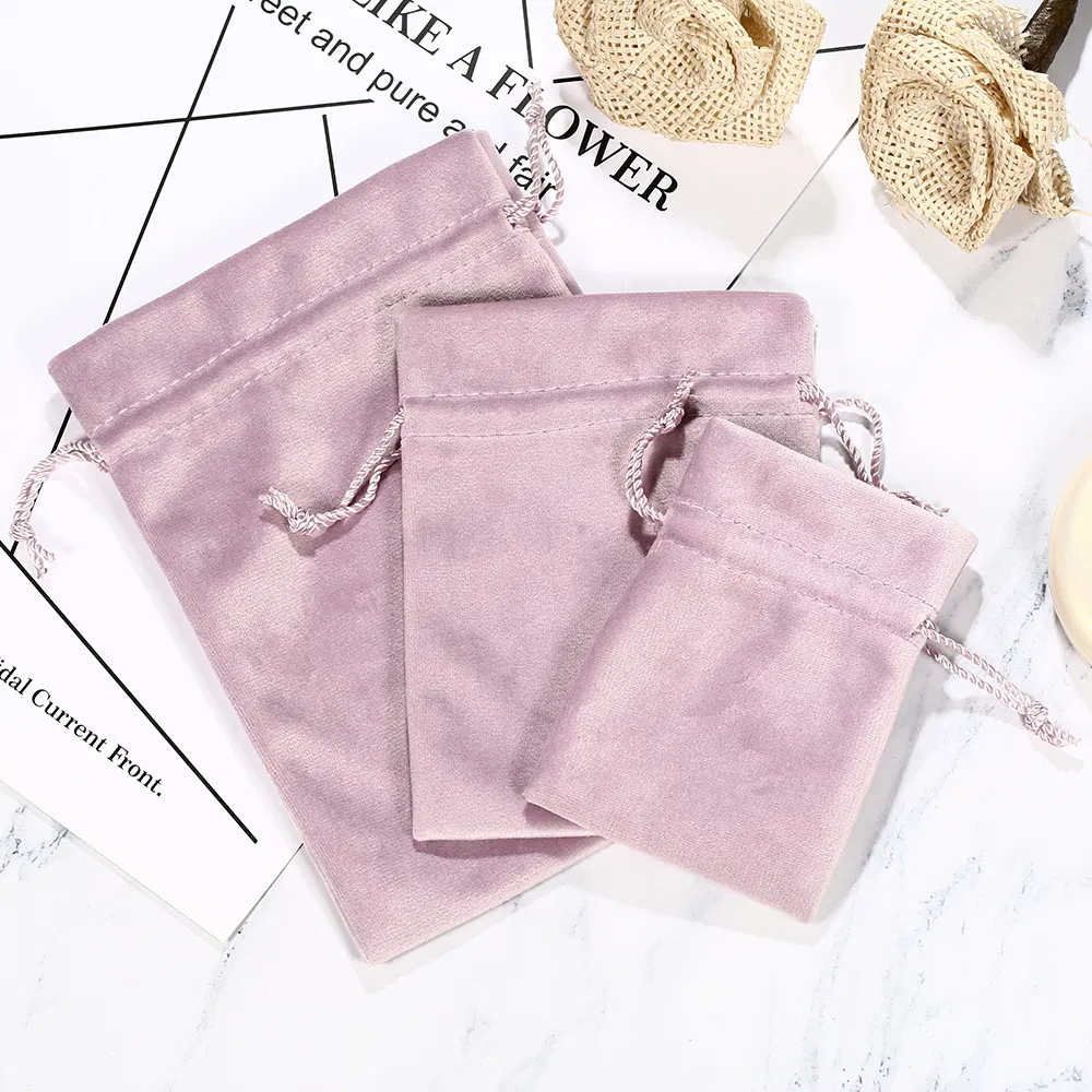 Custom Logo Printed Small Jewelry Velvet Bags Suede Drawstrings Pouch