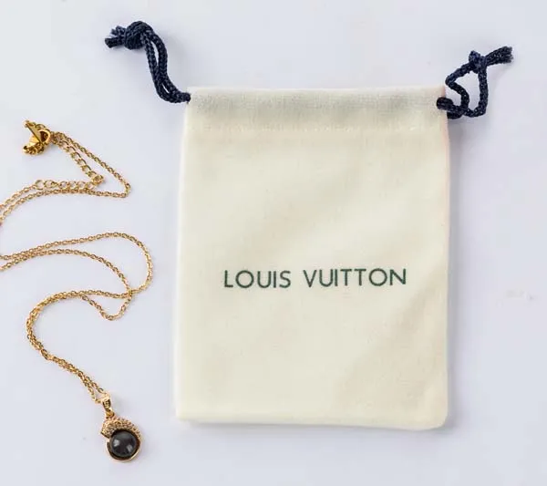 Blue Velvet Suede Jewelry Pouch with Silver Logo Suede Drawstring Gift Bag