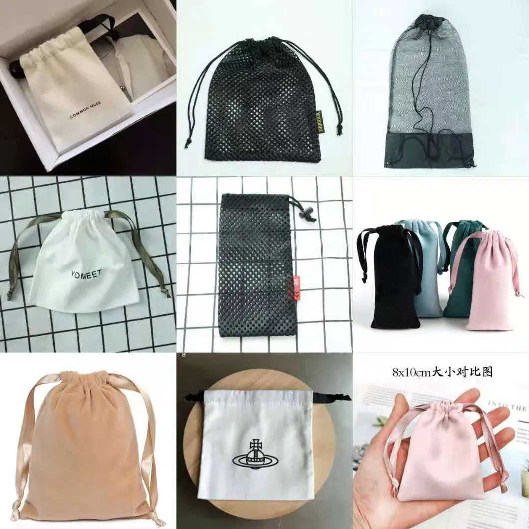 Source Manufacturers Promote The New Linen Bag with Delicate Texture and Drawstring Mouth Cotton Bag Food Tea Small Storage Bag