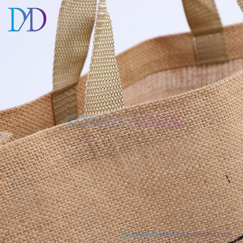 Mini Linen Gift Pouch Custom Printed Small Burlap Bag for Wedding Favors
