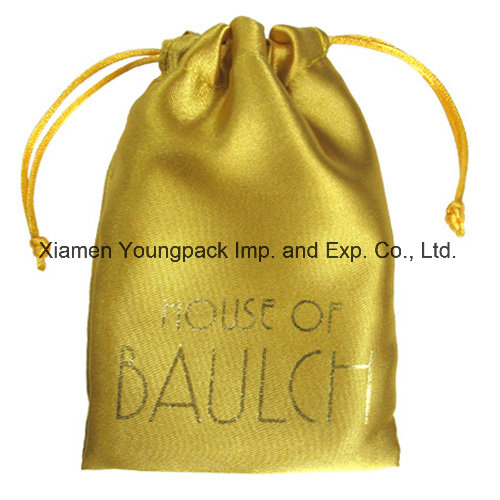 Personalized Custom Printed Luxury Small White Satin Fabric Jewelry Pouch