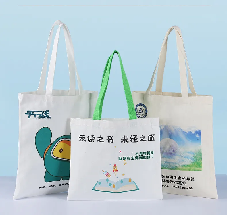 China Factory OEM Custom Design Printed Cotton Canvas Jute Tote Package Bag Shopper Bag Drawstring Package Bags